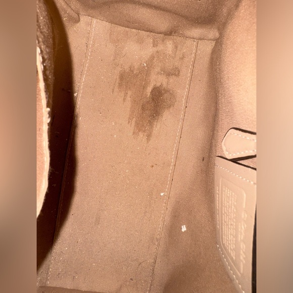 COACH Rowan White Gold Logo Bee Satchel Leather Canvas Crossbody Bag CH516 - Picture 7 of 11